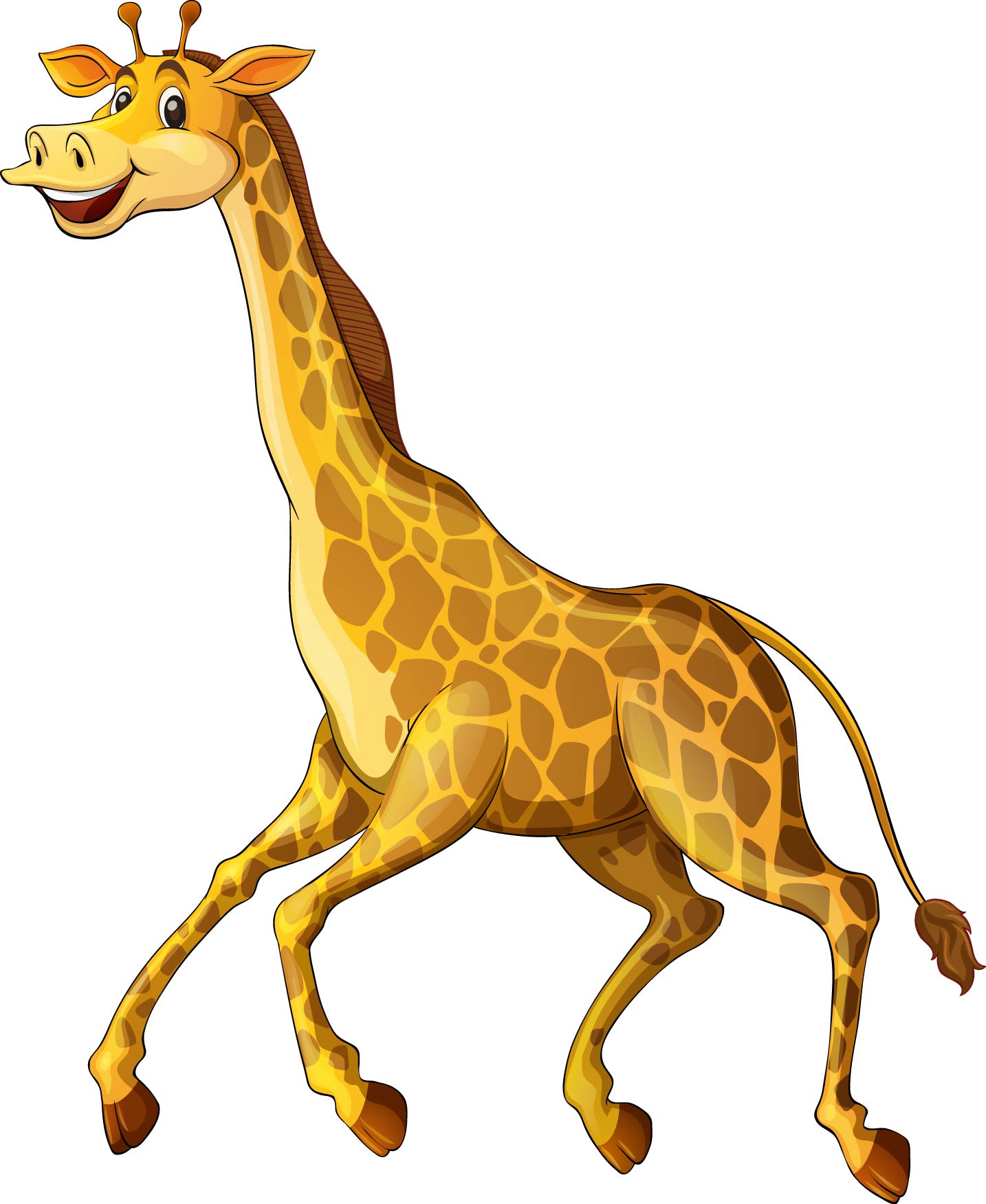 Раскраска бегущий жираф формата А4 в высоком качестве