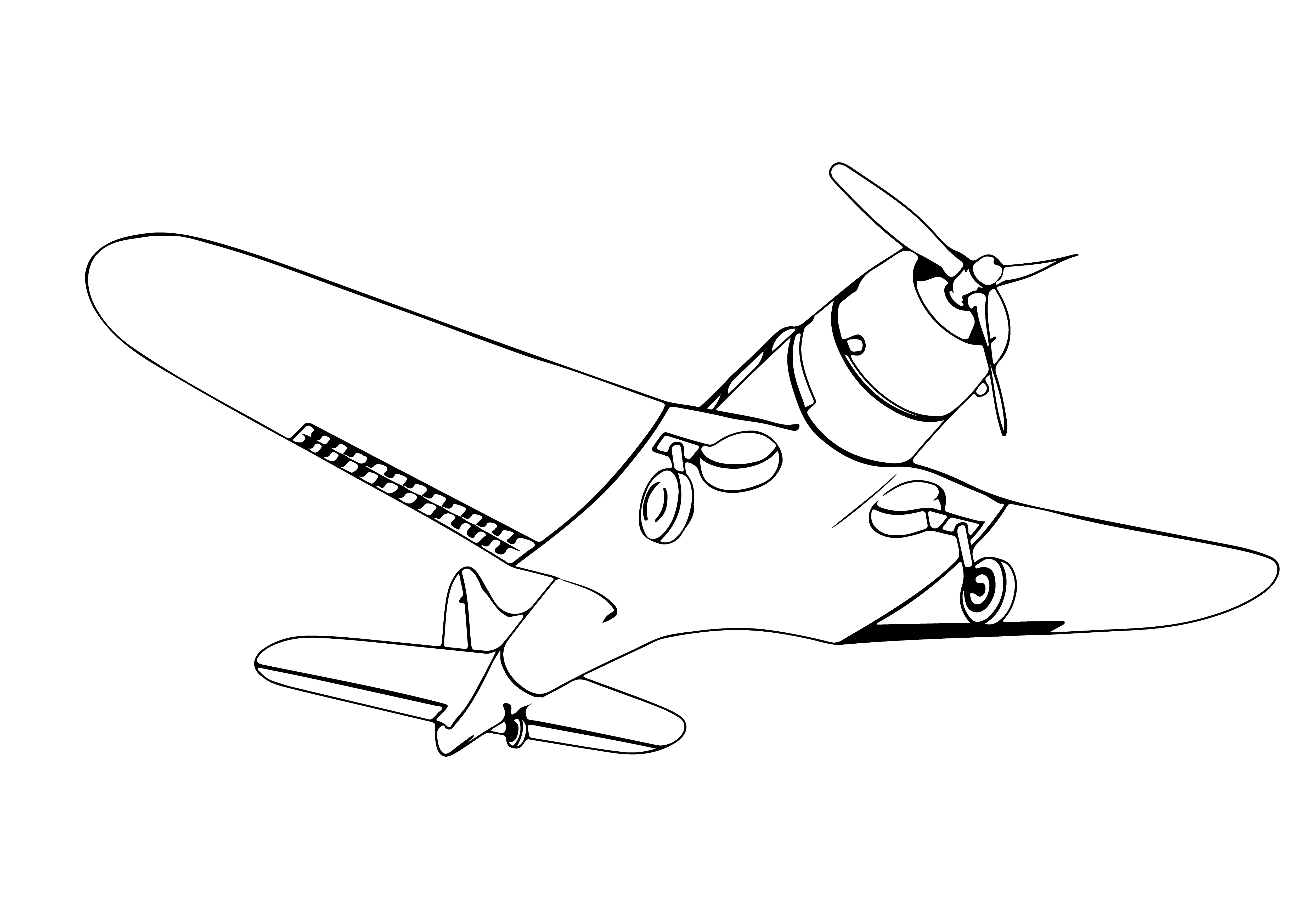 Раскраска самолет «Скорость и свобода» формата А4 в высоком качестве
