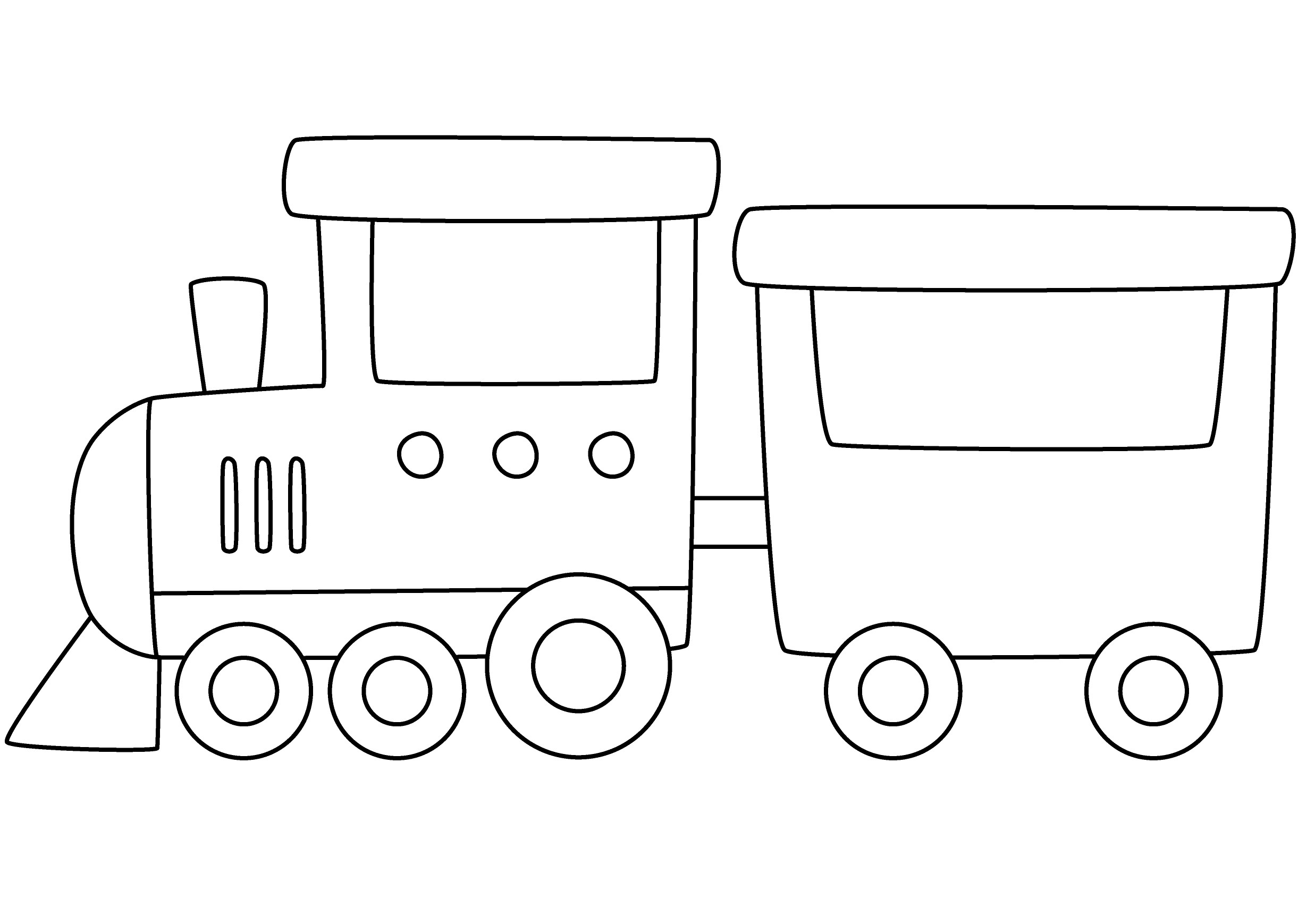 Раскраска паровозик для детей формата А4 в высоком качестве