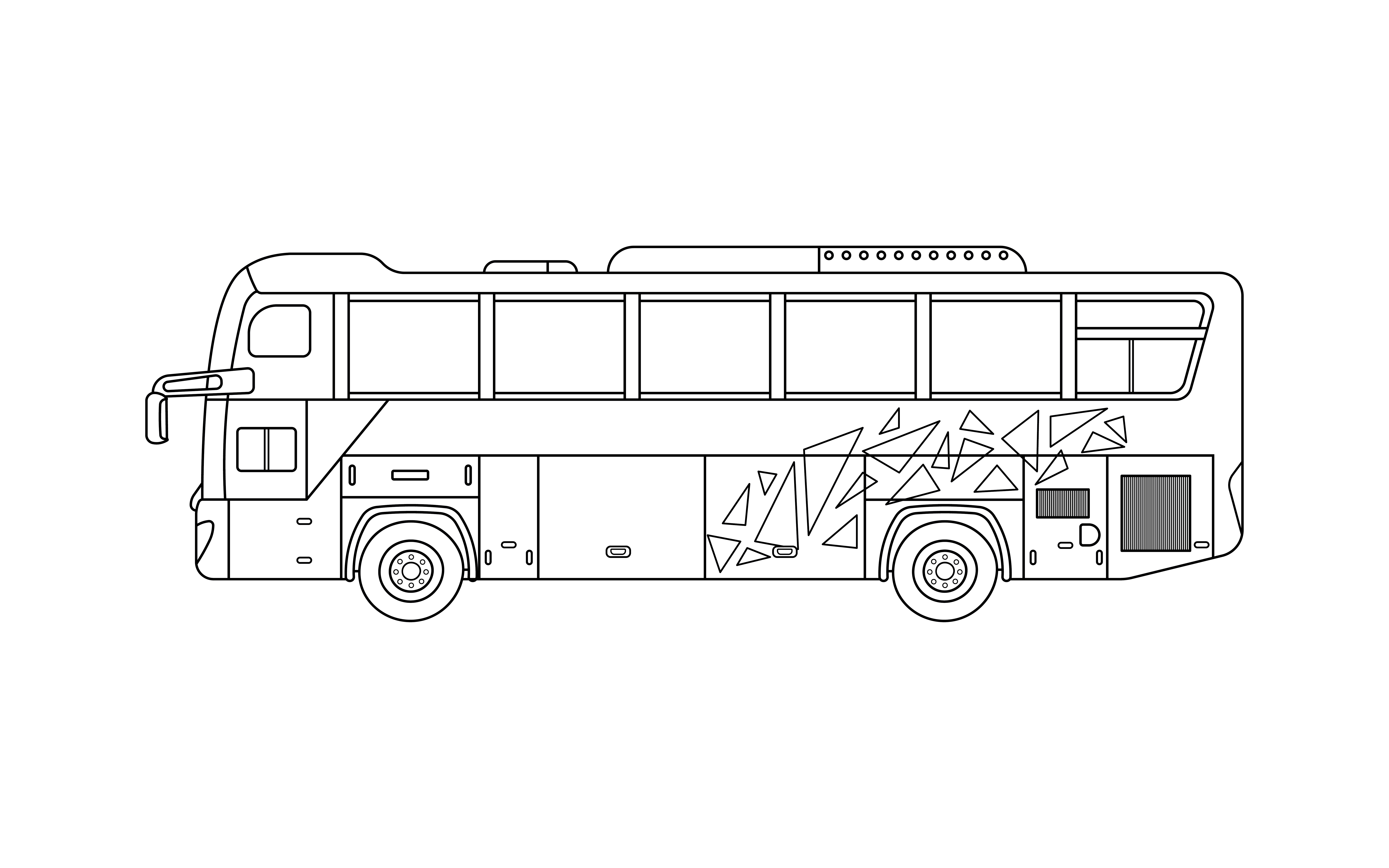 Раскраска рейсовый автобус формата А4 в высоком качестве