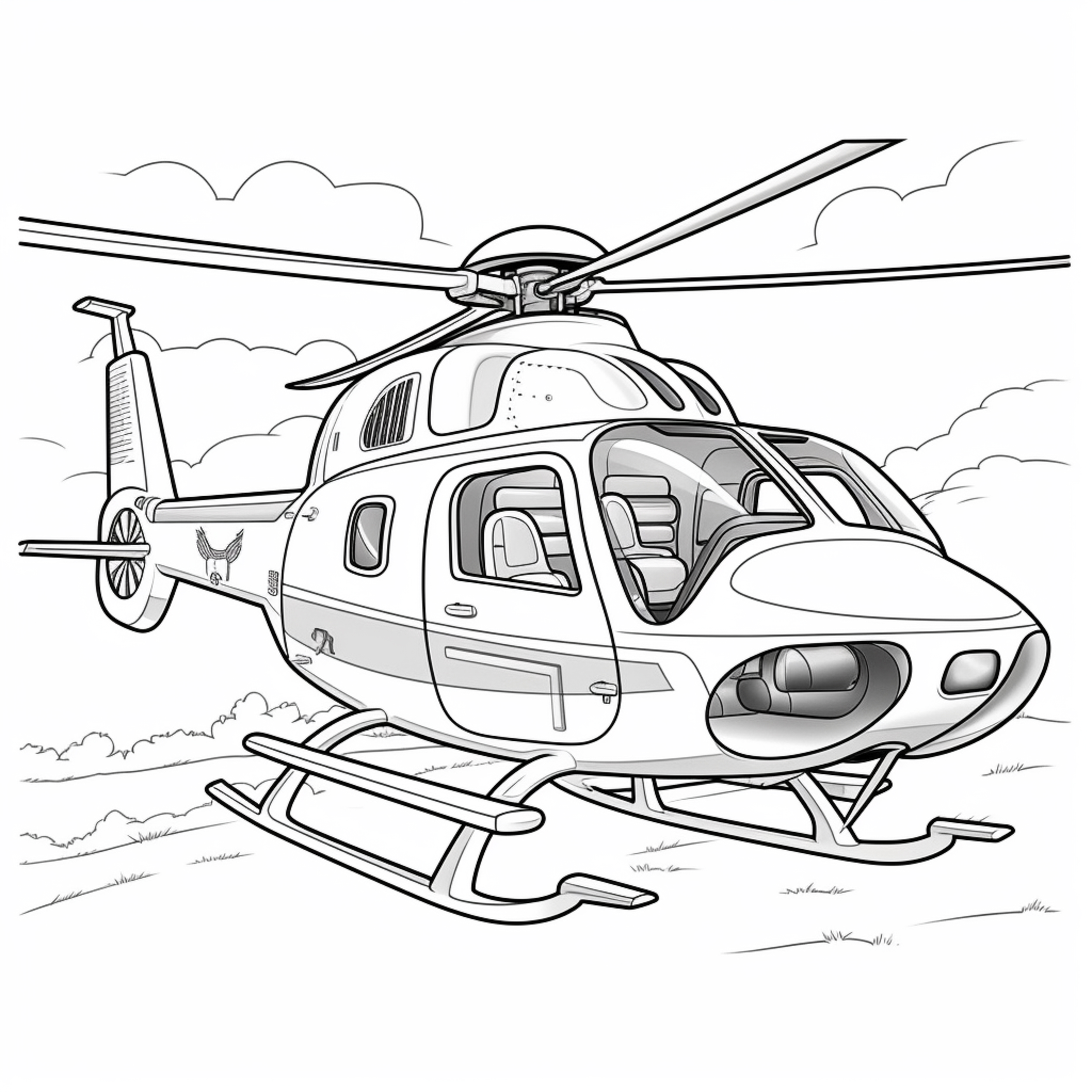 Раскраска вертолет «Ястреб» формата А4 в высоком качестве