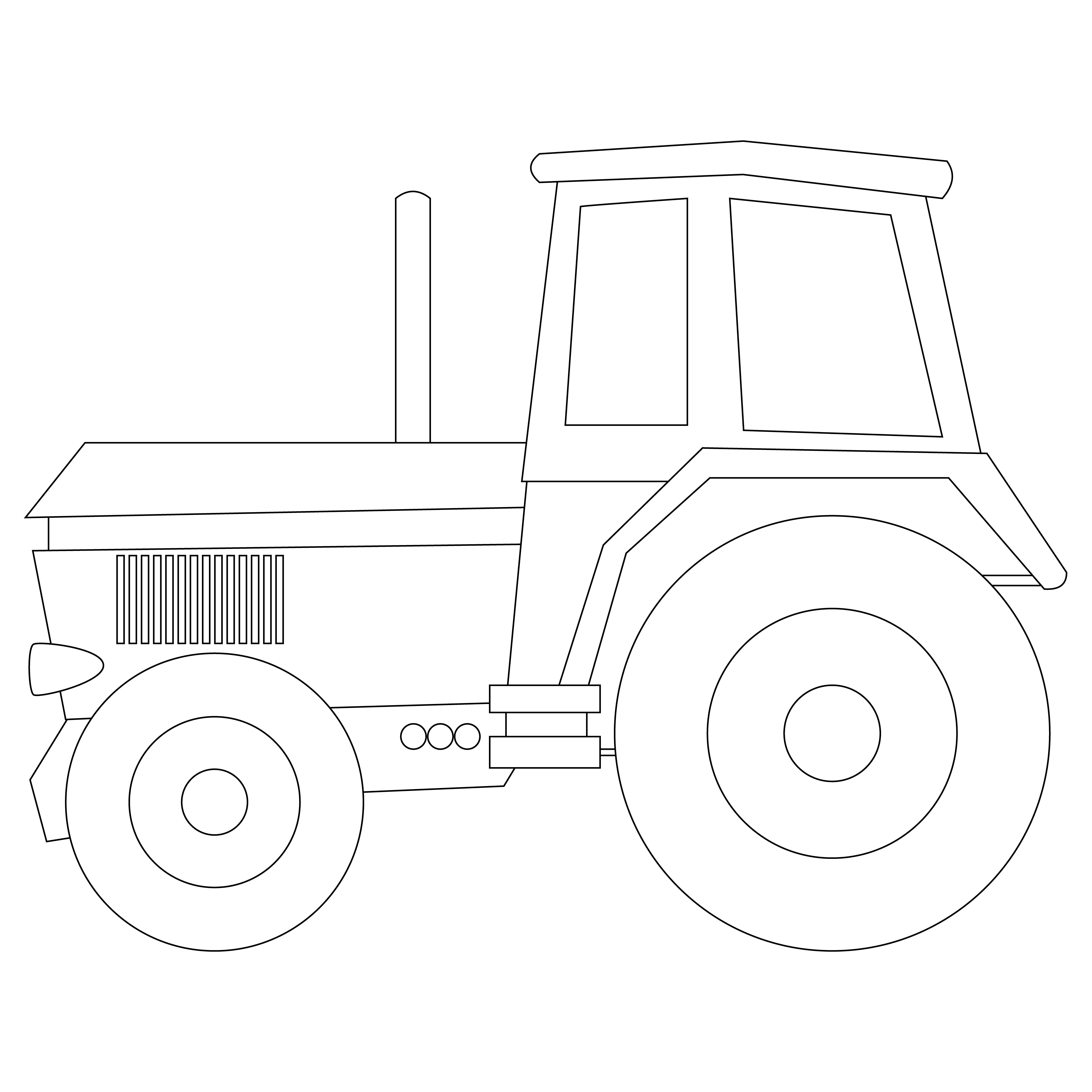 Раскраска старый трактор формата А4 в высоком качестве