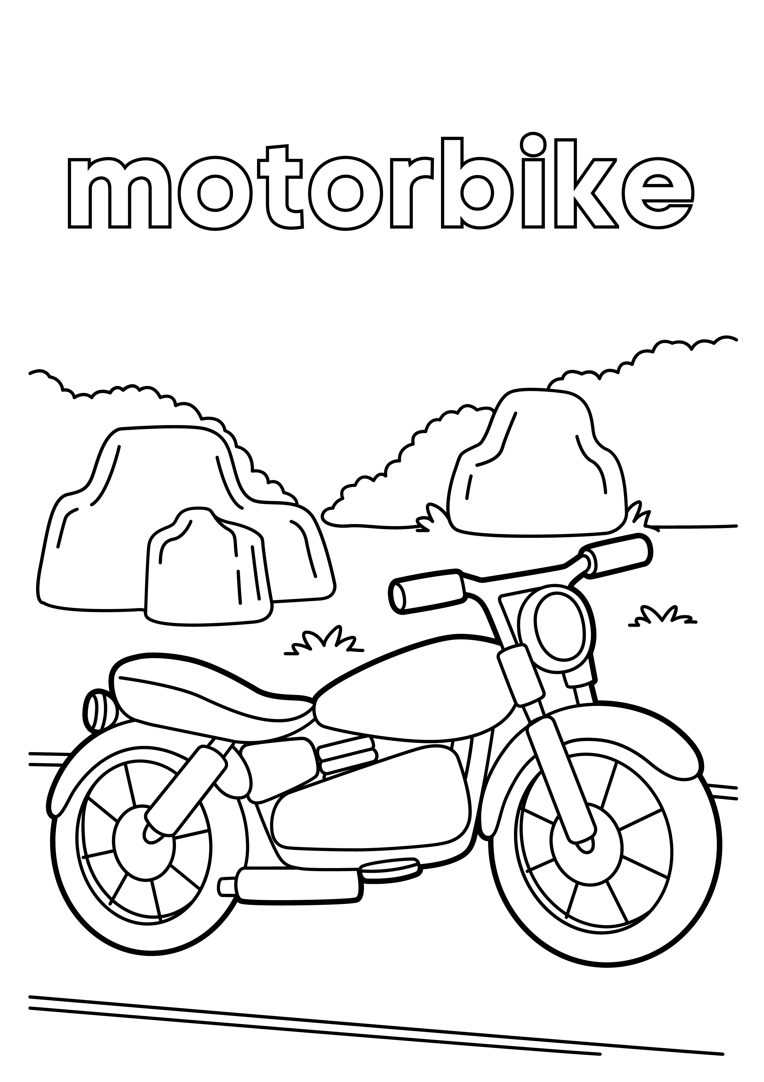 Раскраска мотоцикл «Огонек» формата А4 в высоком качестве